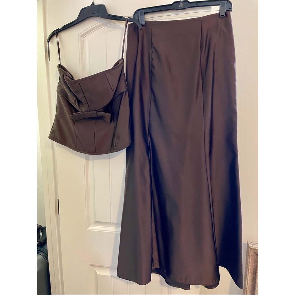 Mods International 2-Piece Formal Dress, Brown